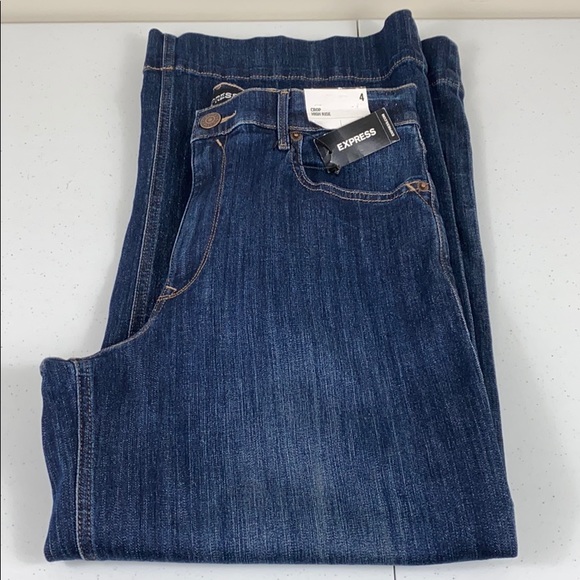 Express High Waisted Cropped Wide Leg Jean - Picture 4 of 6